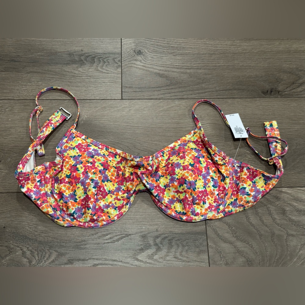 Floral Bikini Top with Adjustable Straps